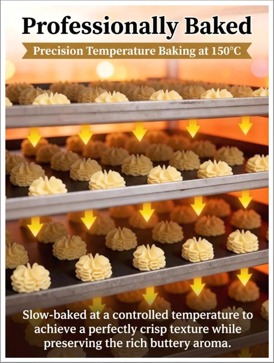 Professionally baked at a precisely controlled 150 degrees Celsius