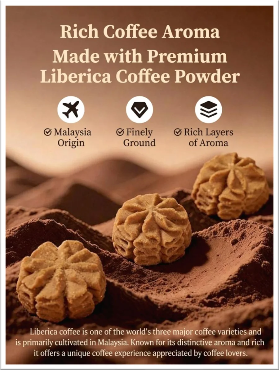 Coffee butter cookies with Liberica coffee powder