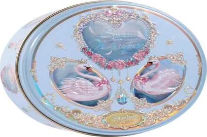 Elegant Swan tin, blue