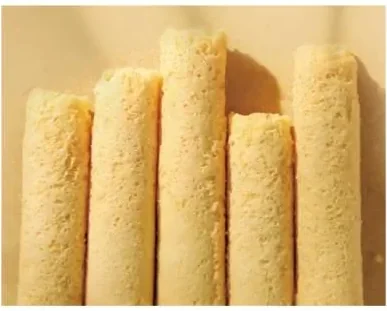 Homimi butter egg rolls stacked together