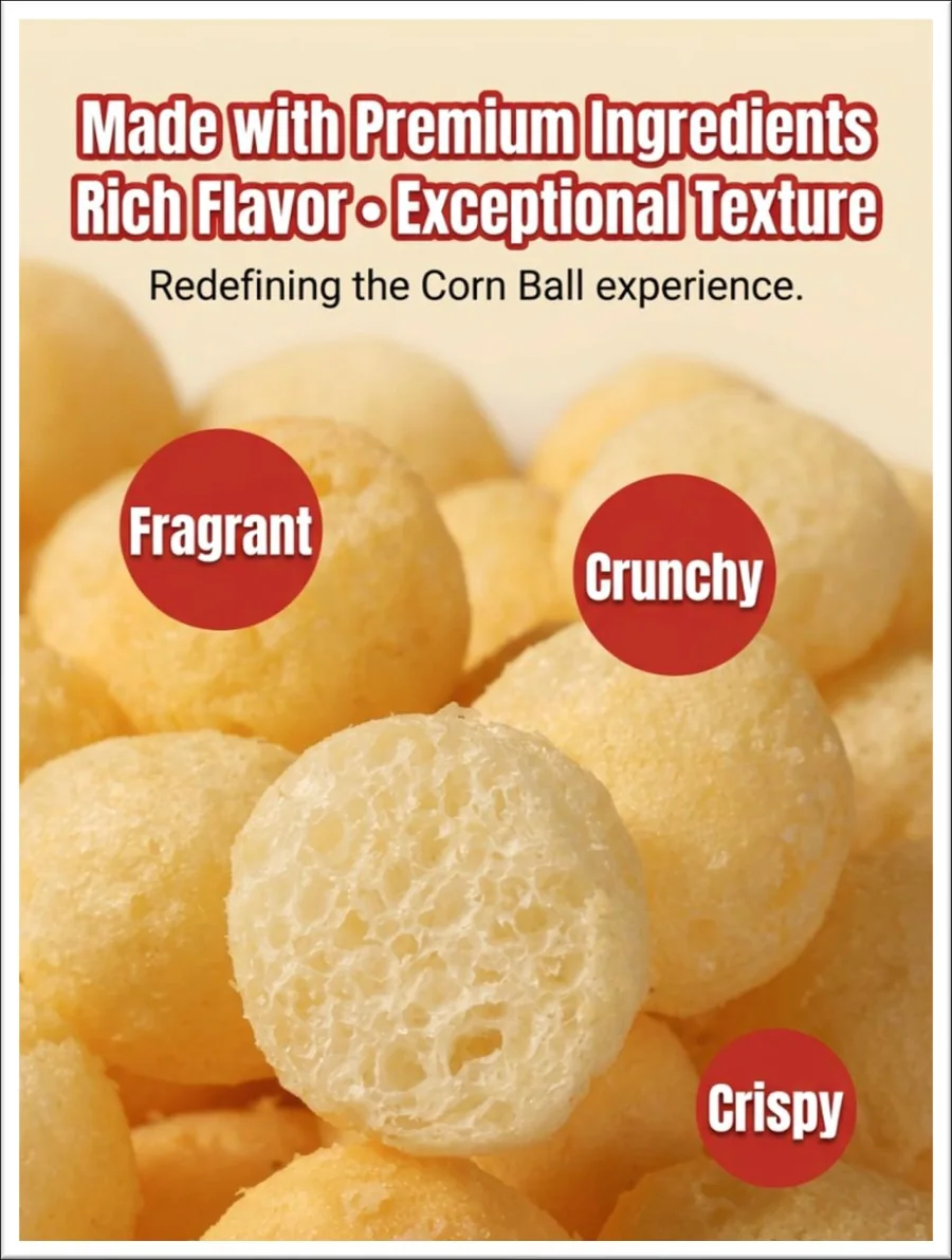 Fragrant, crunchy and crispy corn ball texture