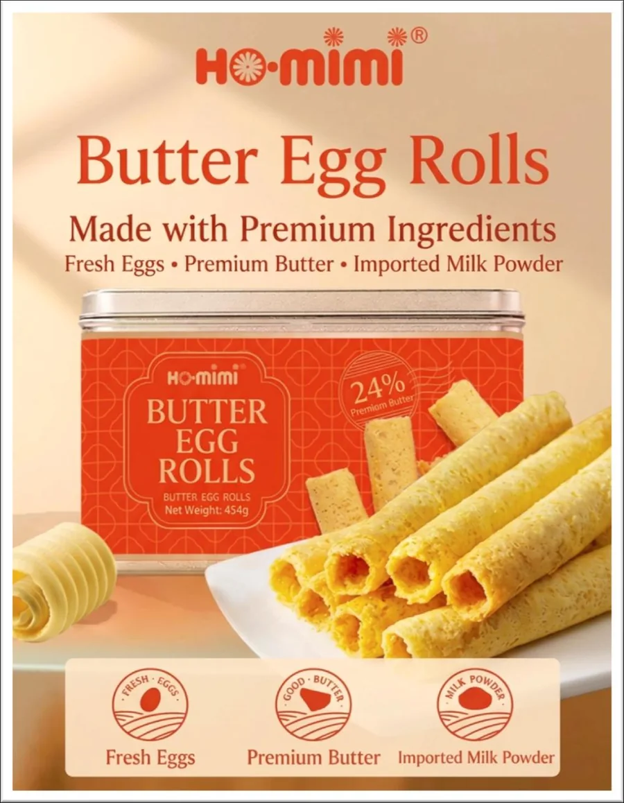 Homimi butter egg rolls made with premium ingredients