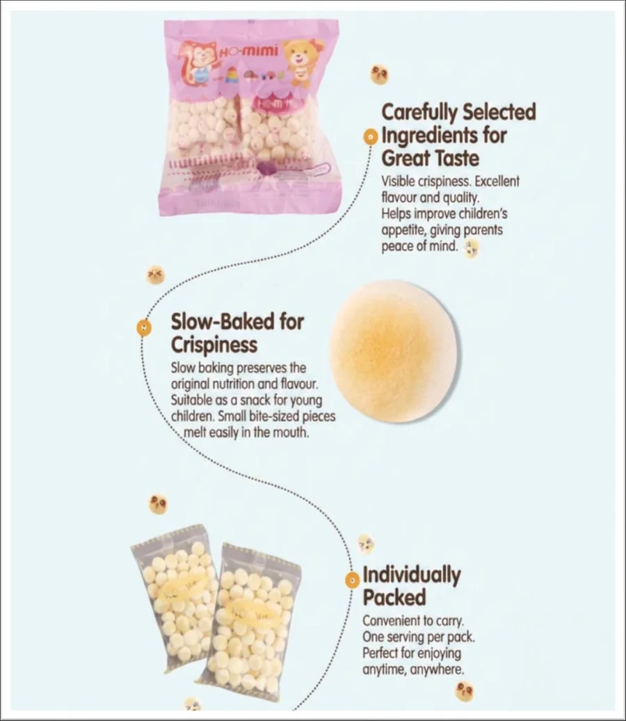 Carefully selected ingredients, slow-baked for crispiness, individually packed